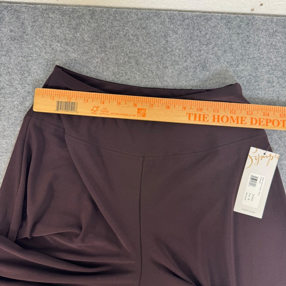 Sympli Side Slit Wide Pant Currant Purple High Rise Jersey Trousers Size 6 NEW - Picture 5 of 10